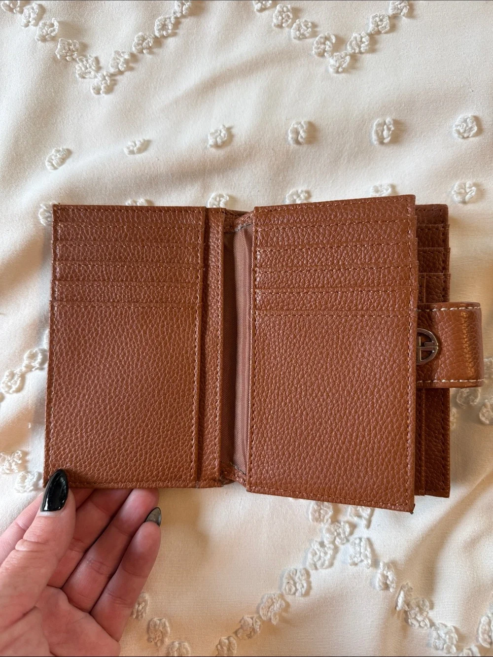 Giani Bernini Brown Pebbled Leather Card Wallet with Silver Hardware